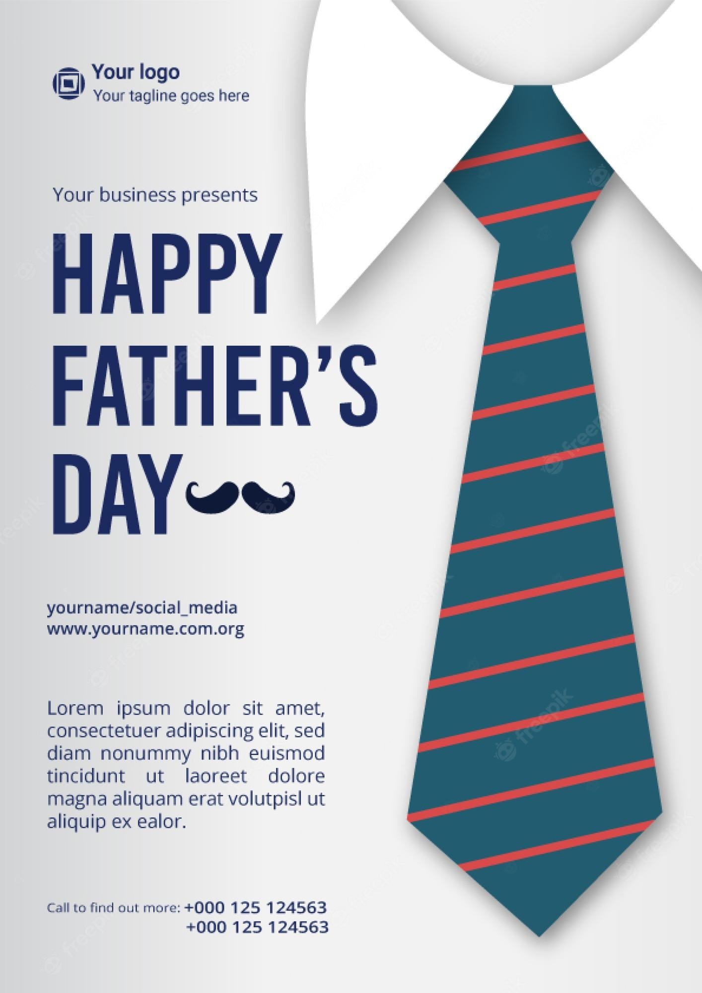 Premium Vector  Happy Father’s Day Poster Banner Template Within Tie Banner Template