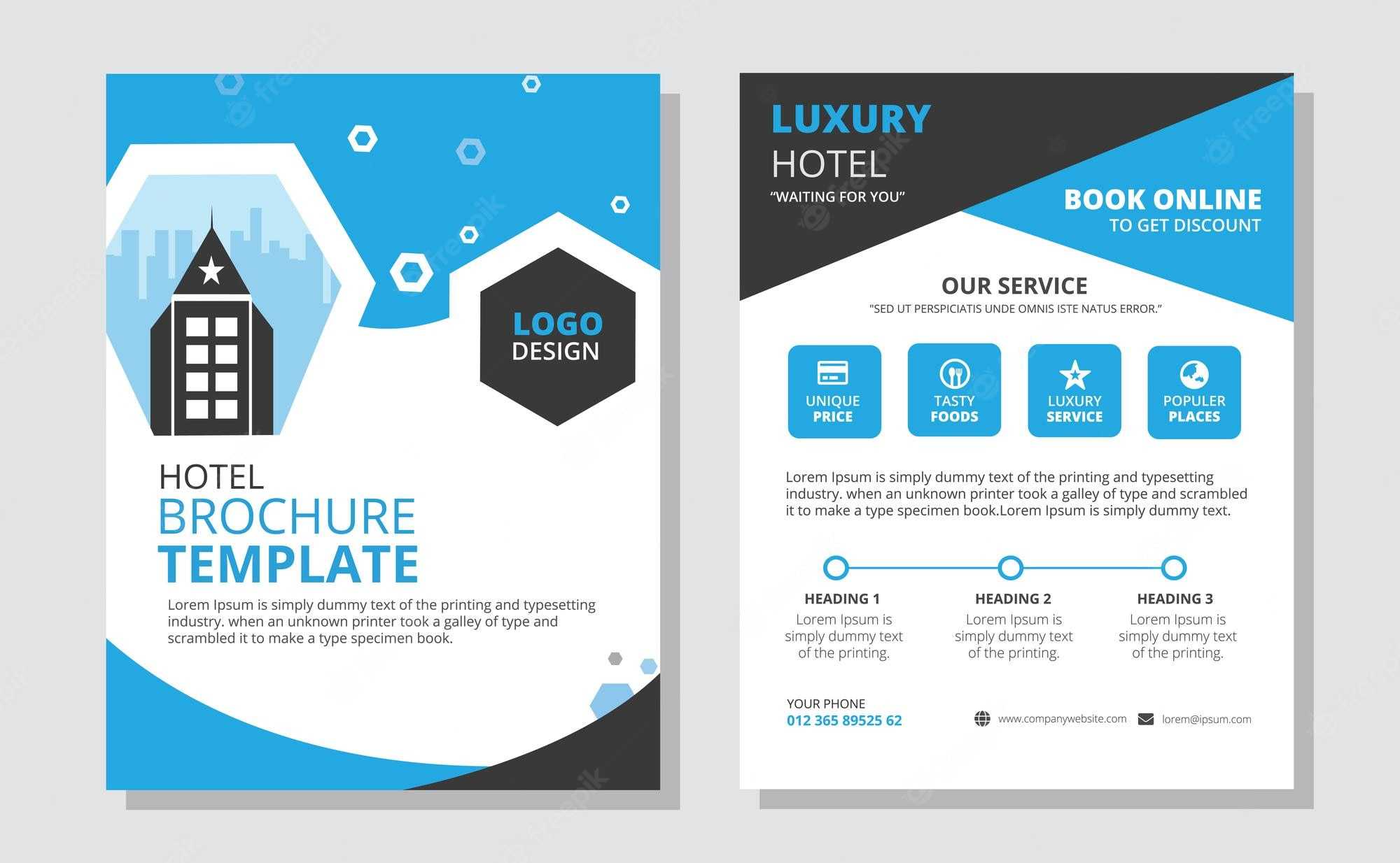 Premium Vector  Hotel brochure design vector template