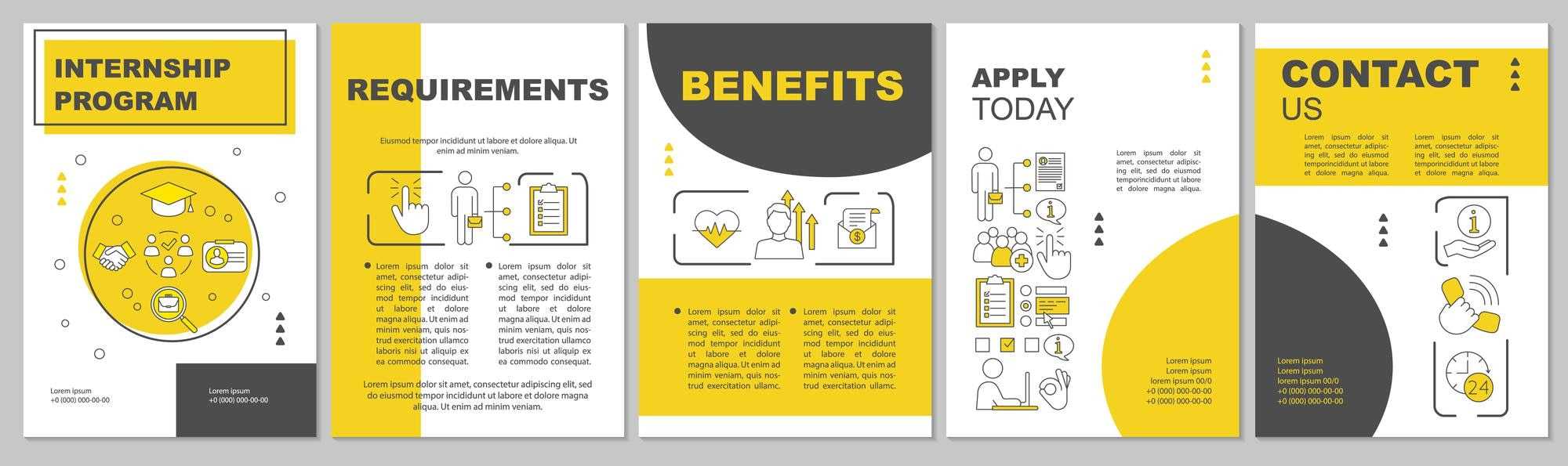 Premium Vector  Internship Program Brochure Template Layout  Throughout Student Brochure Template