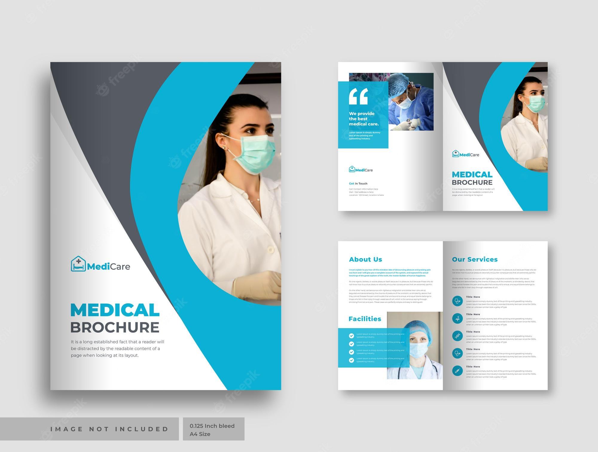 Premium Vector  Medical health care company two fold or bi fold  With 2 Fold Brochure Template Free
