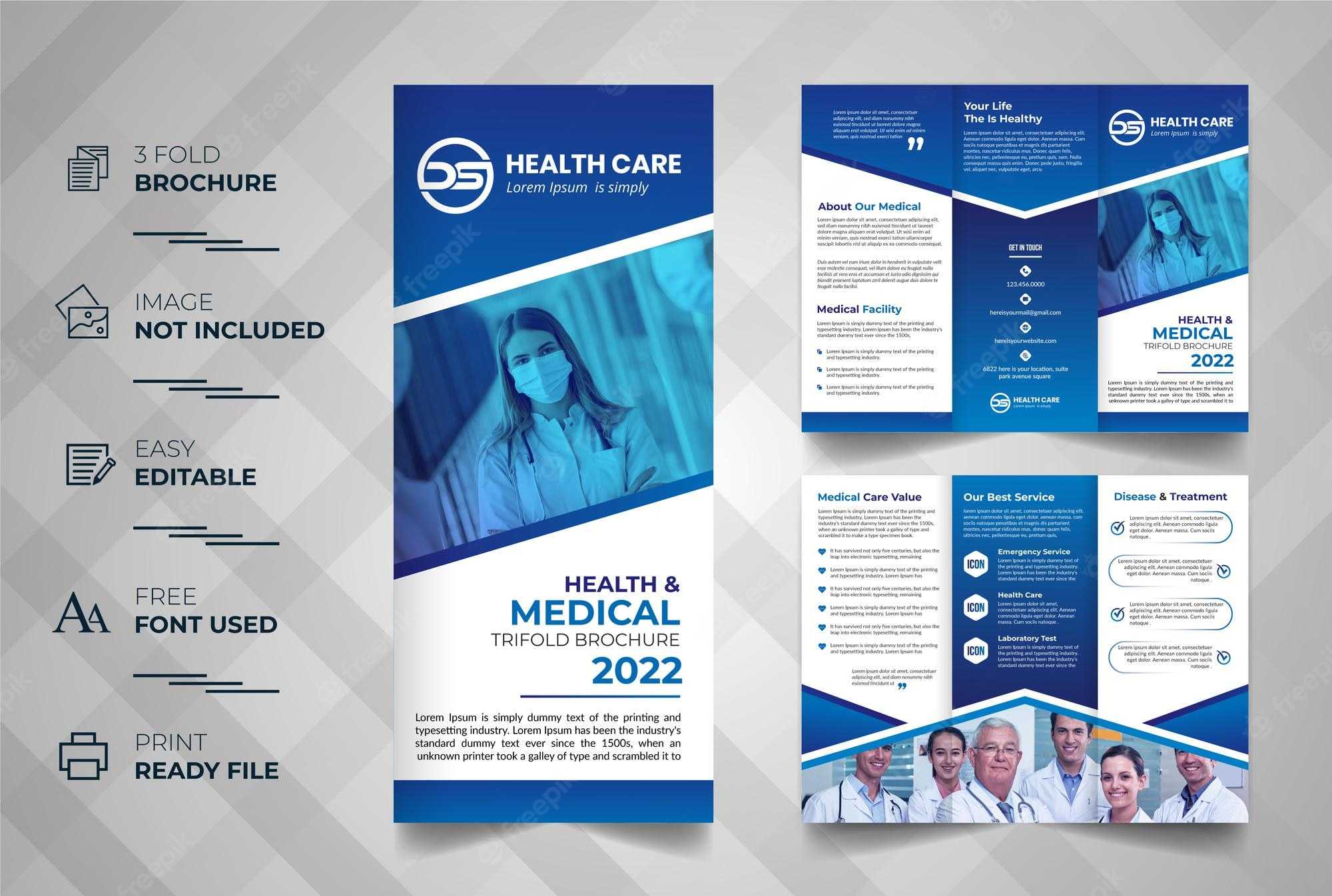 Premium Vector  Medical healthcare pharmacy trifold brochure template Pertaining To Pharmacy Brochure Template Free