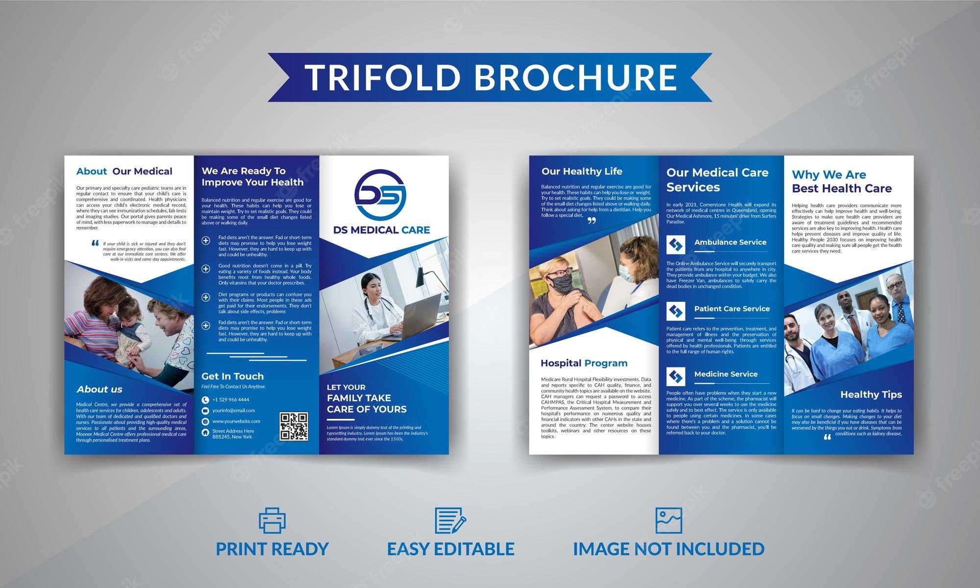 Premium Vector  Medical Healthcare Pharmacy Trifold Brochure Template Regarding Pharmacy Brochure Template Free