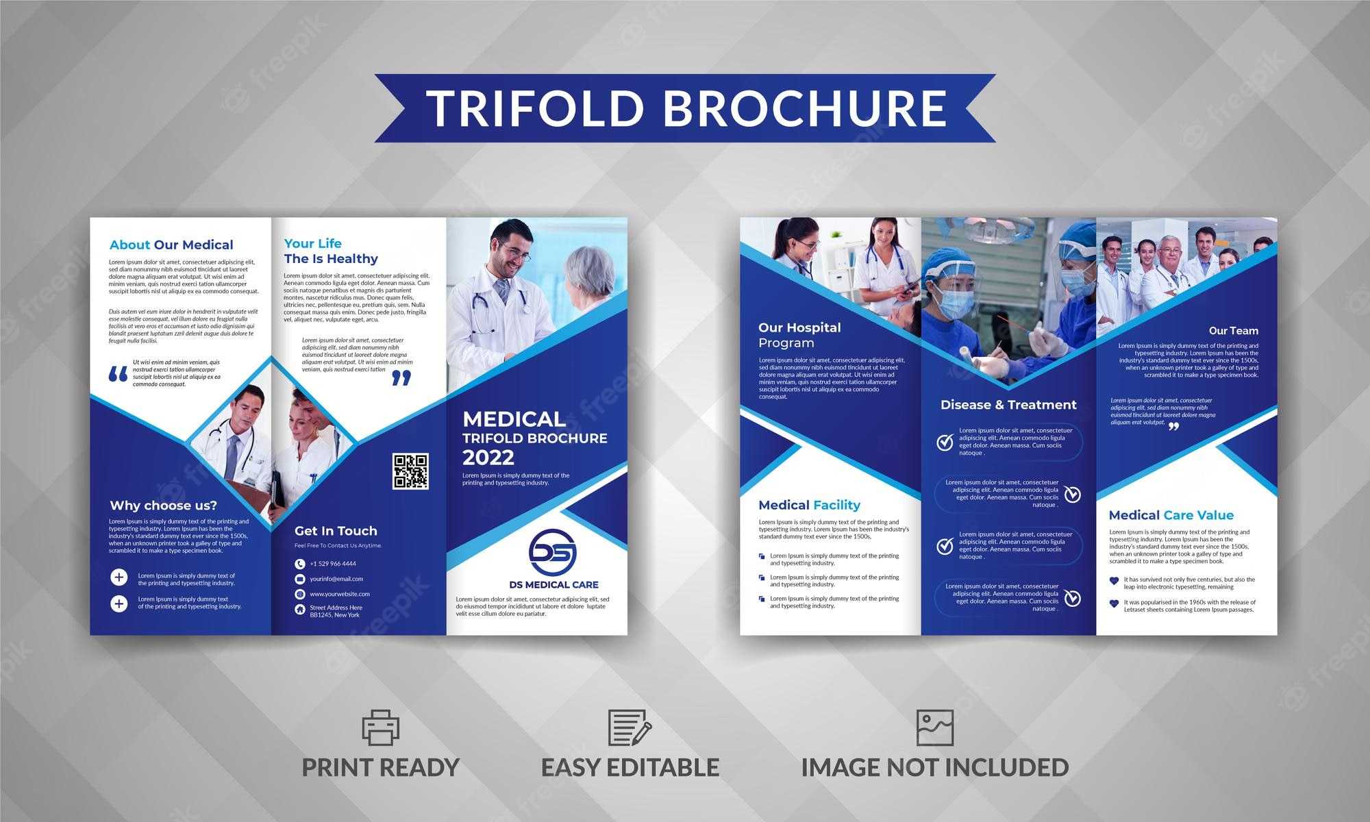 Premium Vector  Medical Healthcare Pharmacy Trifold Brochure Template With Regard To Pharmacy Brochure Template Free