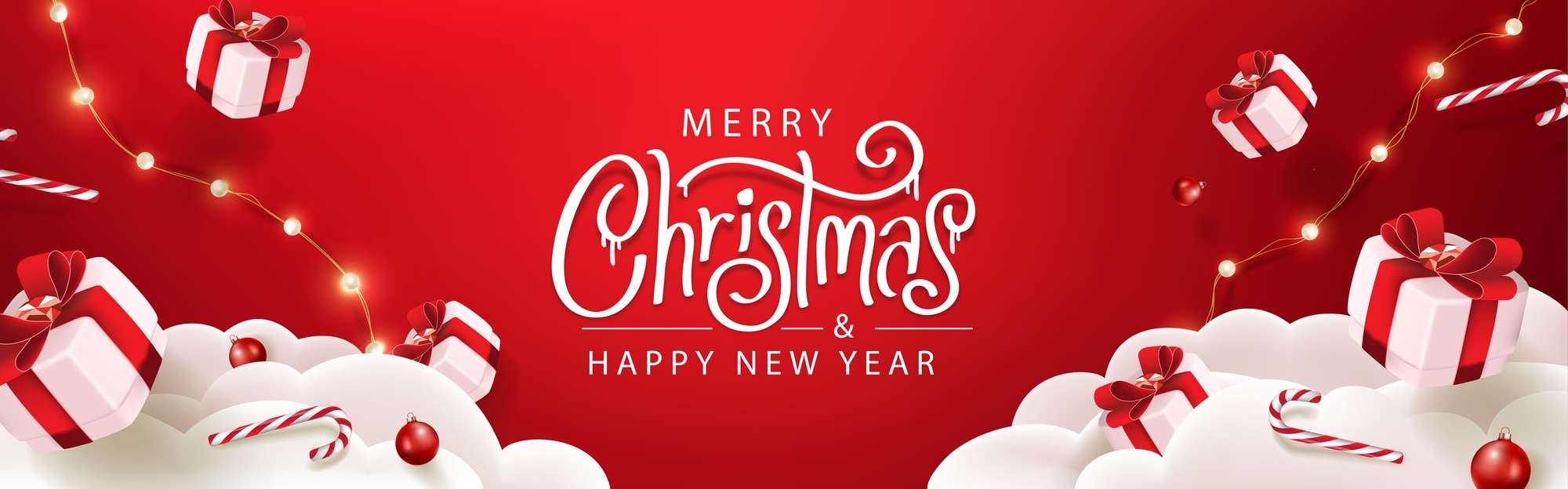 Premium Vector  Merry christmas banner template with festive  Pertaining To Merry Christmas Banner Template