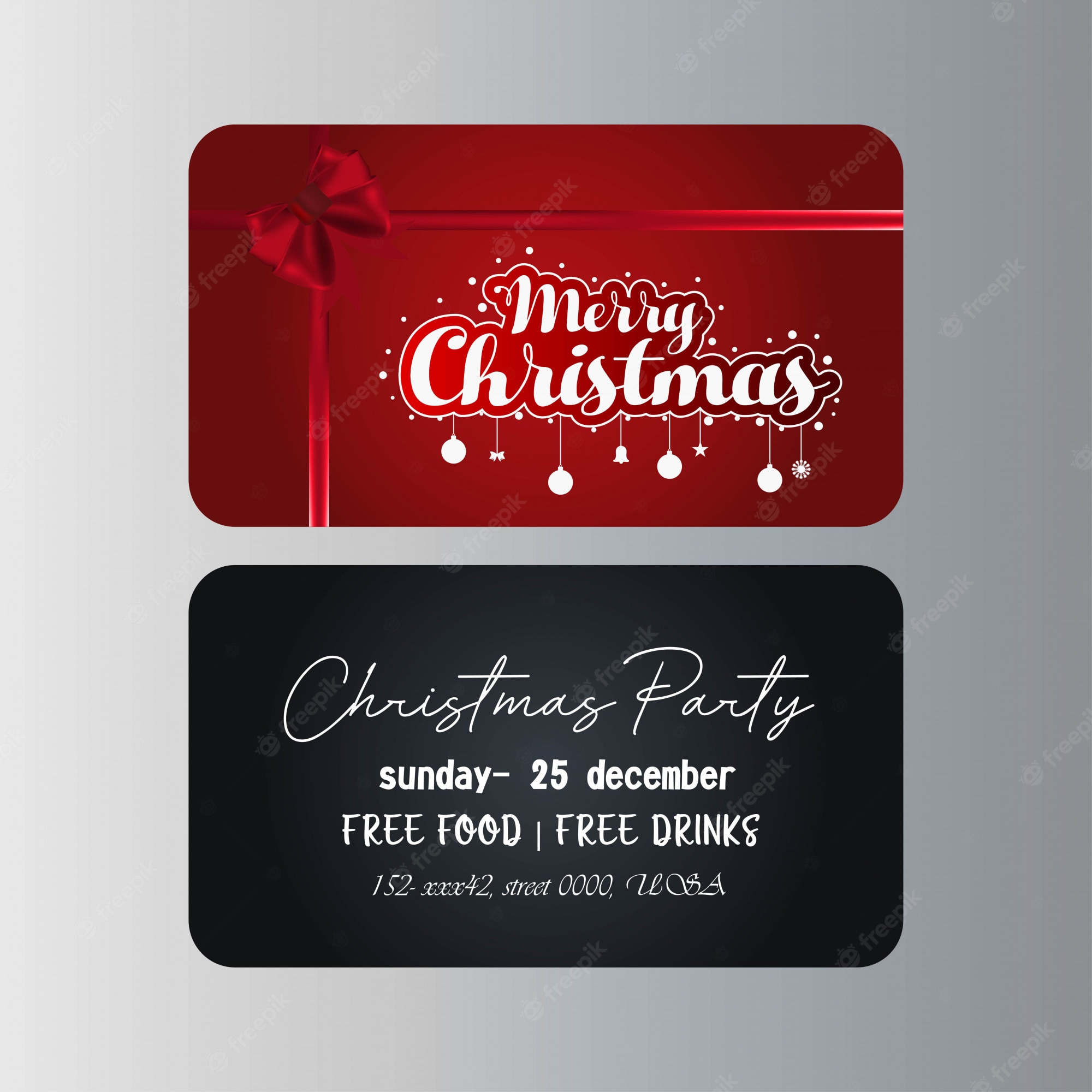 Premium Vector  Merry christmas gift card template