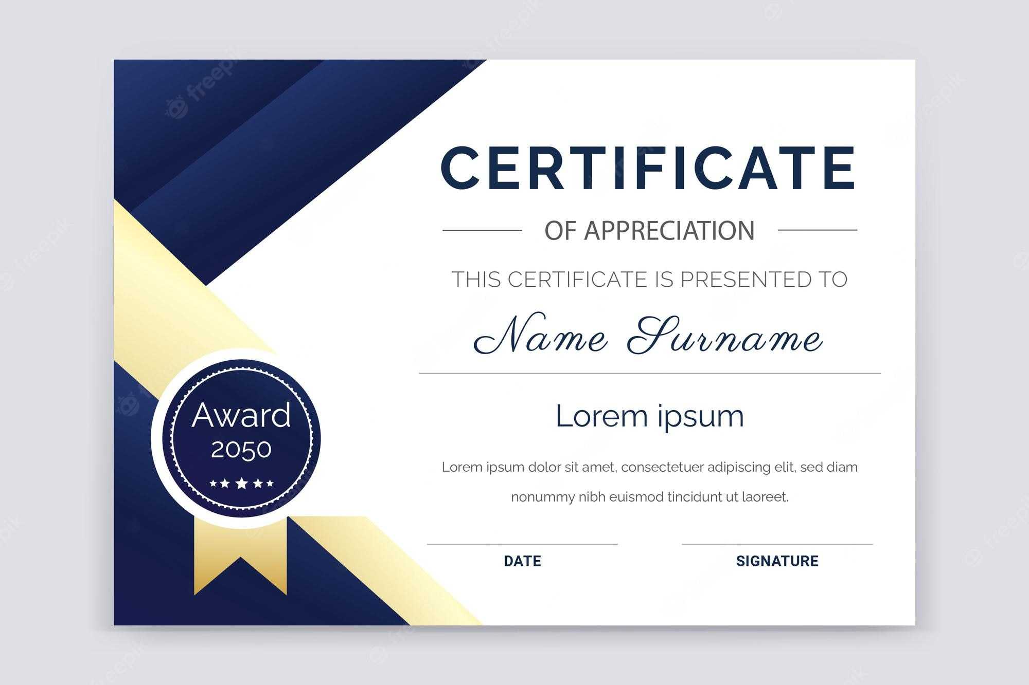 Premium Vector  Modern And Professional Academic Certificate Of  Within Academic Award Certificate Template