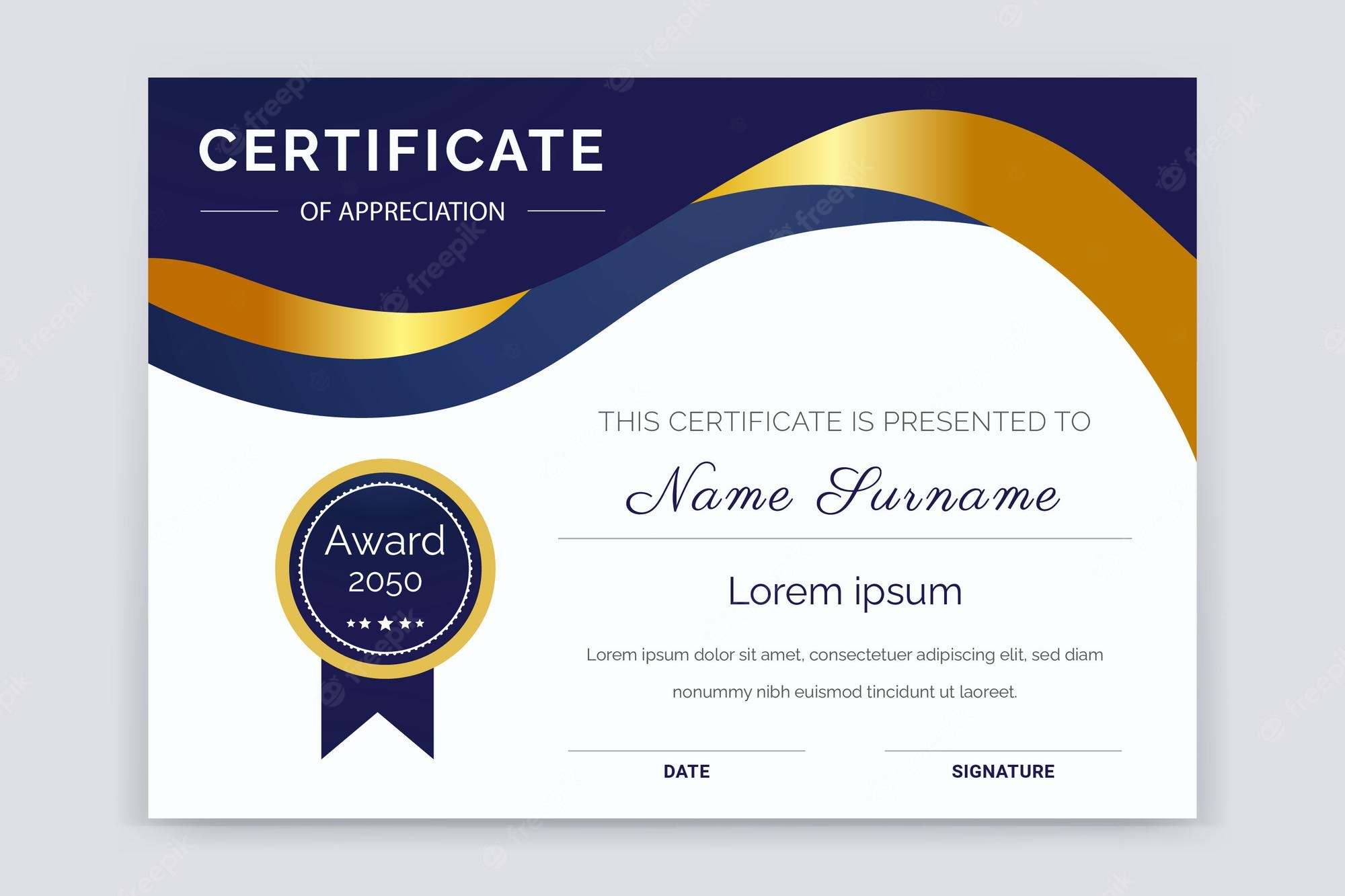 Premium Vector  Modern And Professional Certificate Template  In Professional Award Certificate Template