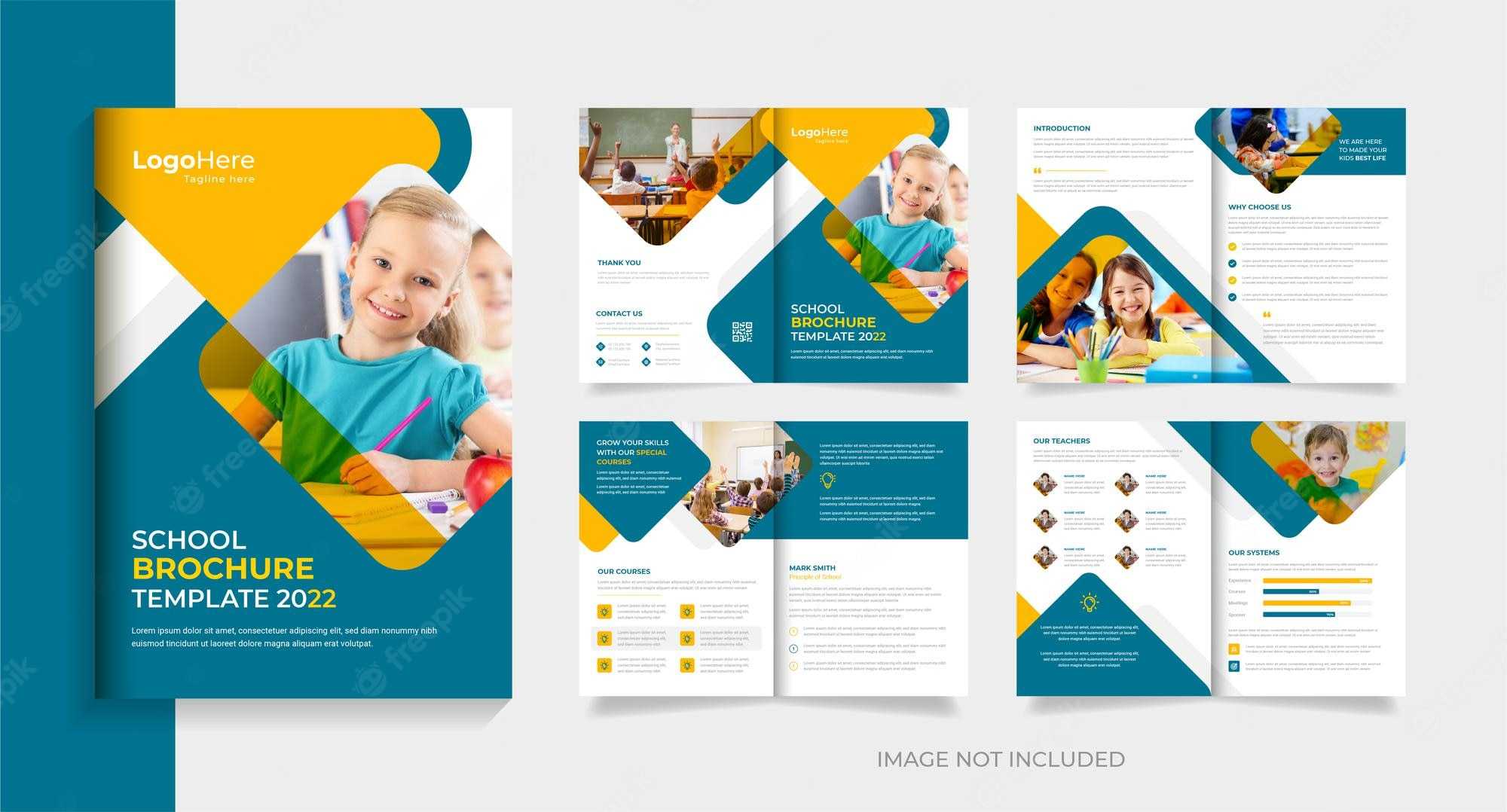 Premium Vector Modern school brochure design template for For Brochure Design Templates For Education Premium Vector Modern school brochure design template for For Brochure Design Templates For Education