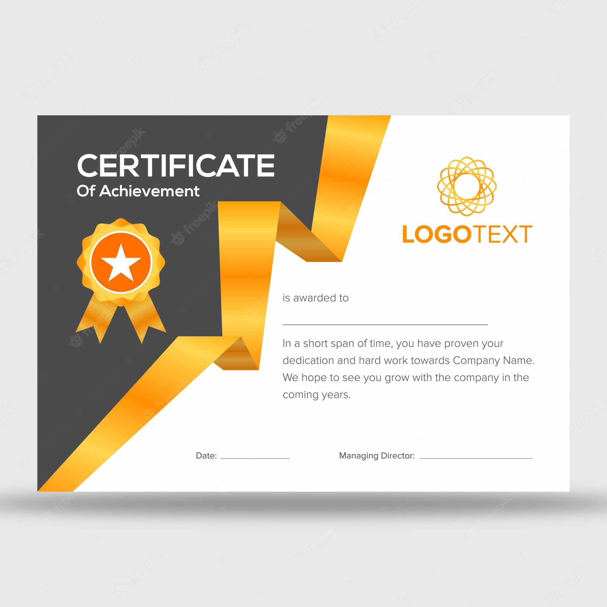 Premium Vector  Modern with gold strip appreciation certificate