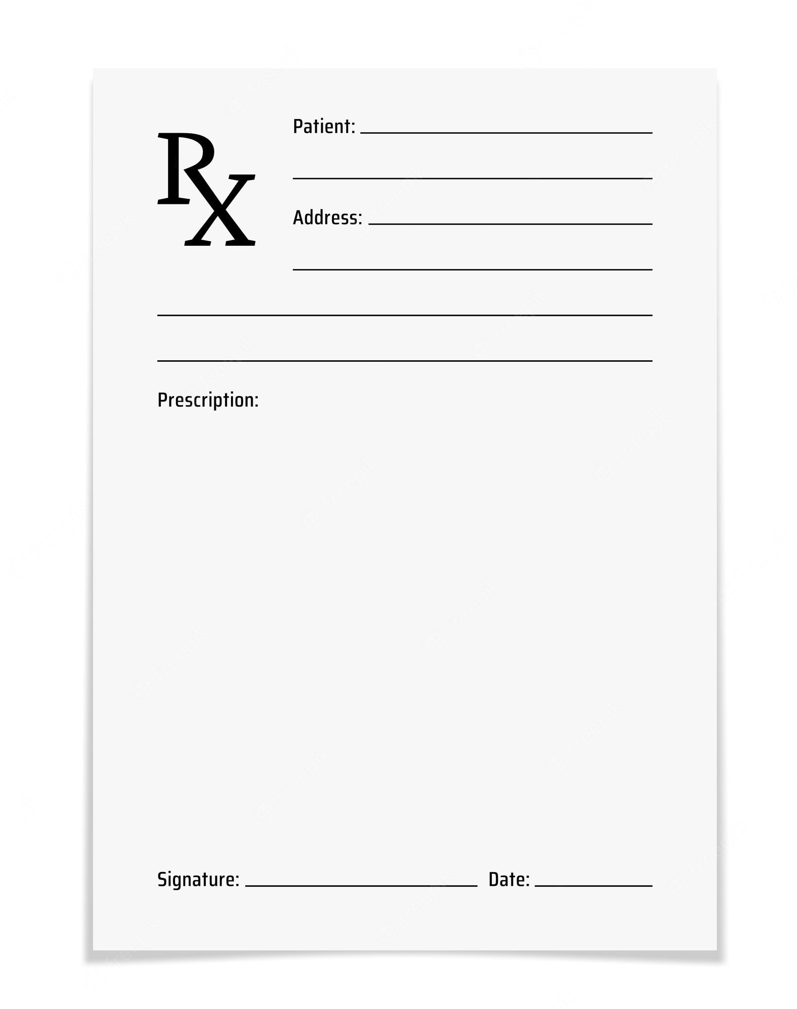 Premium Vector  Pharmacy Rx Form Medical Prescription Hospital  Throughout Blank Prescription Form Template