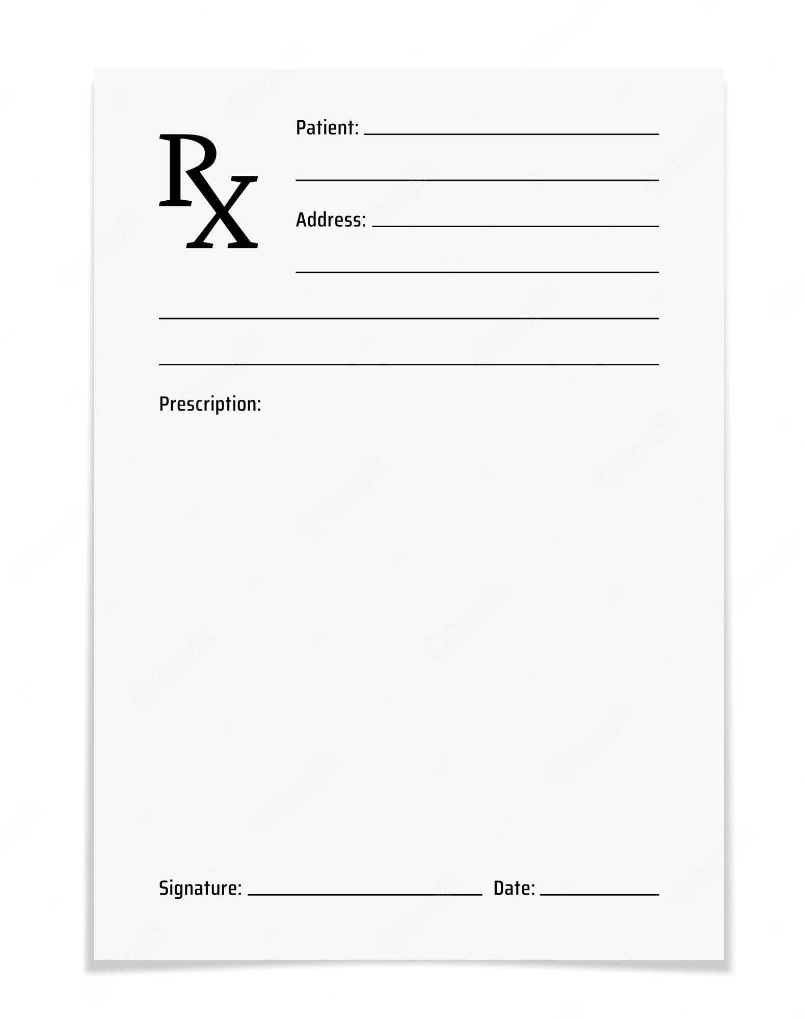 Premium Vector  Pharmacy Rx Form Medical Prescription Hospital  Throughout Blank Prescription Form Template