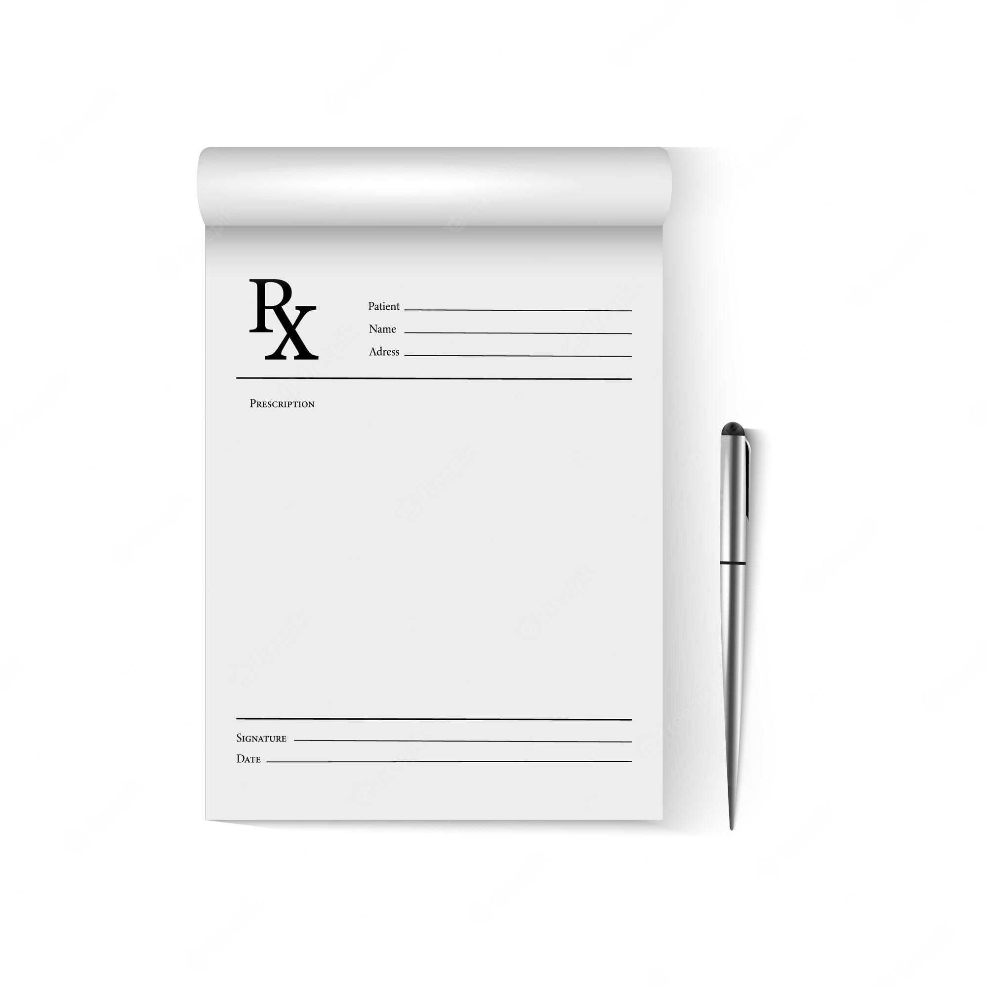 Premium Vector  Realistic Blank Medical Prescription Form  In Blank Prescription Pad Template