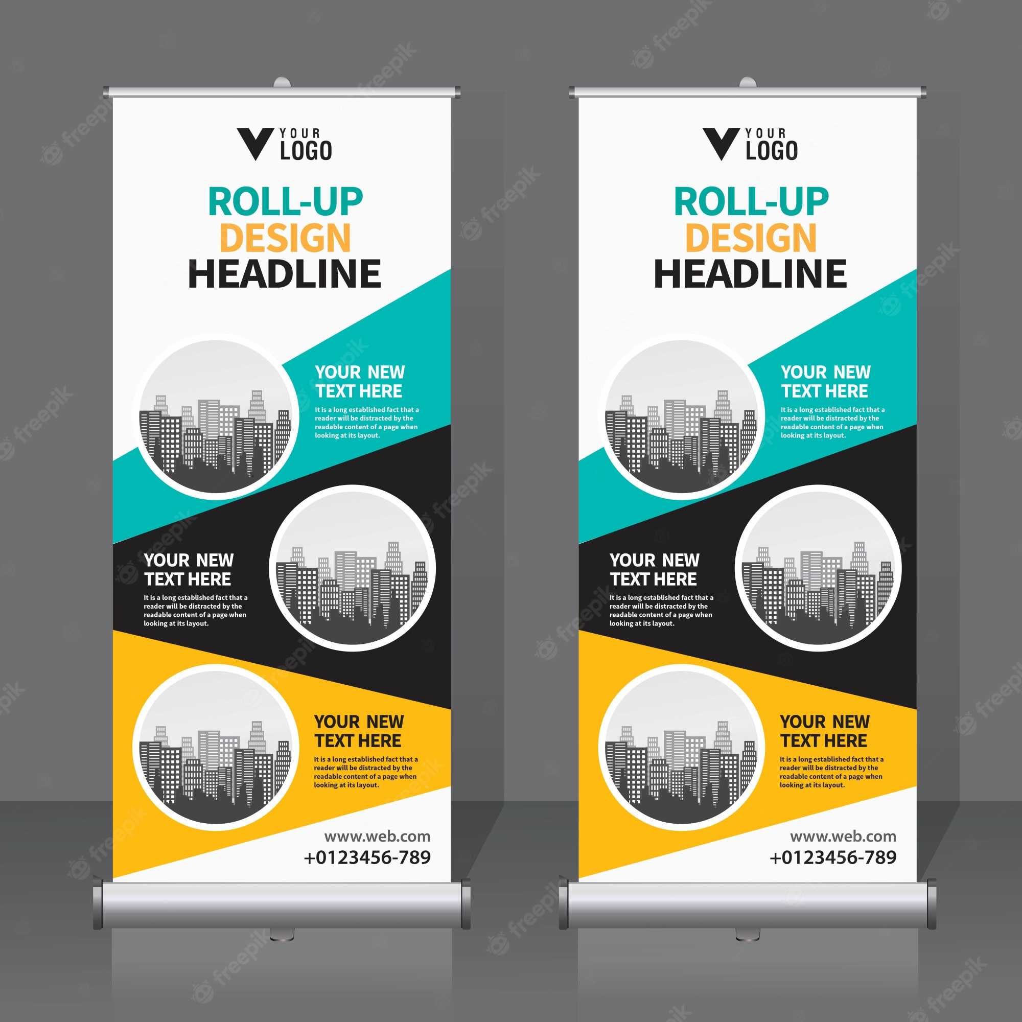 Premium Vector  Roll up banner design template Throughout Pop Up Banner Design Template