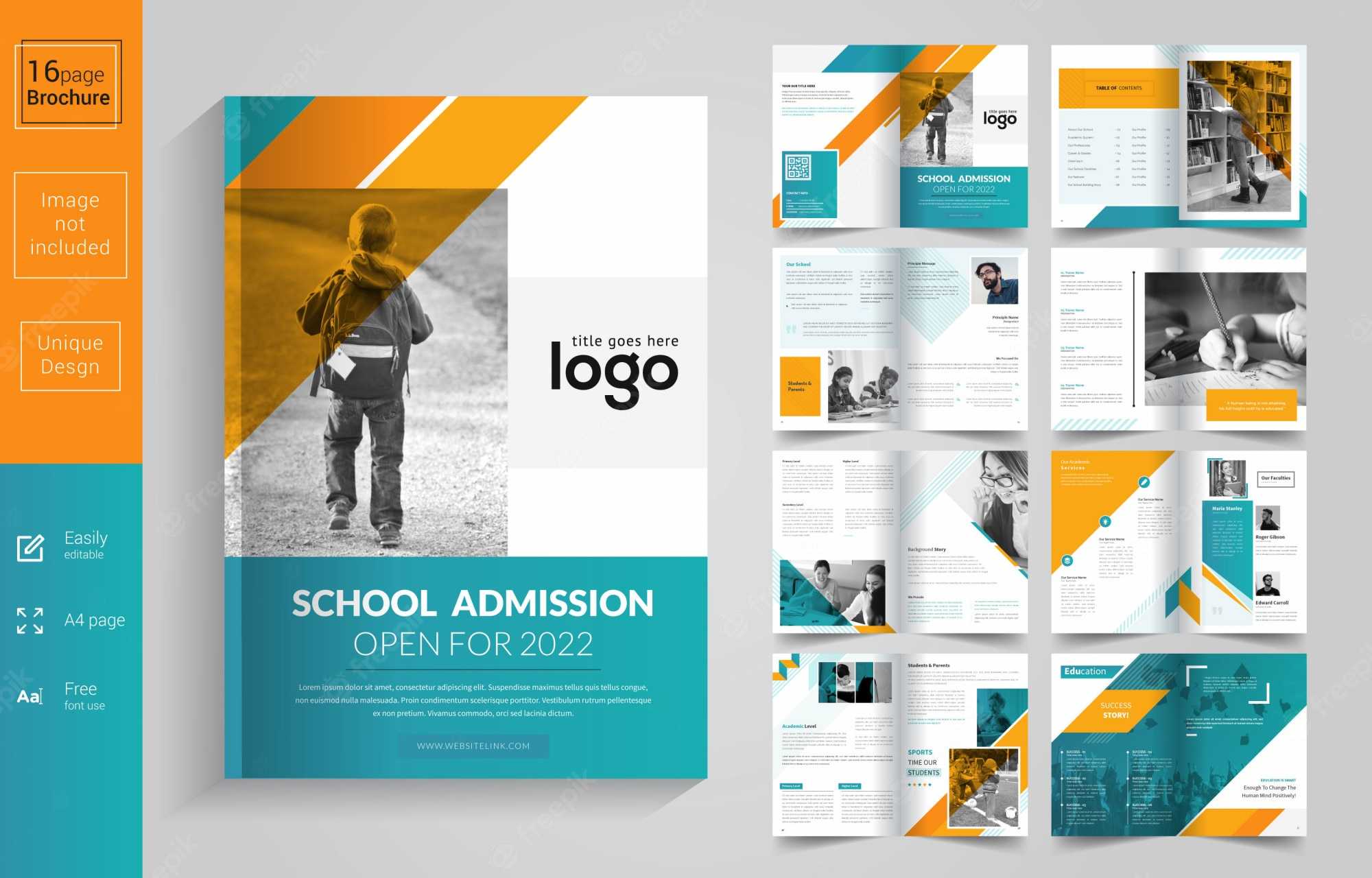 Premium Vector  School Admission Brochure Template Pertaining To Student Brochure Template