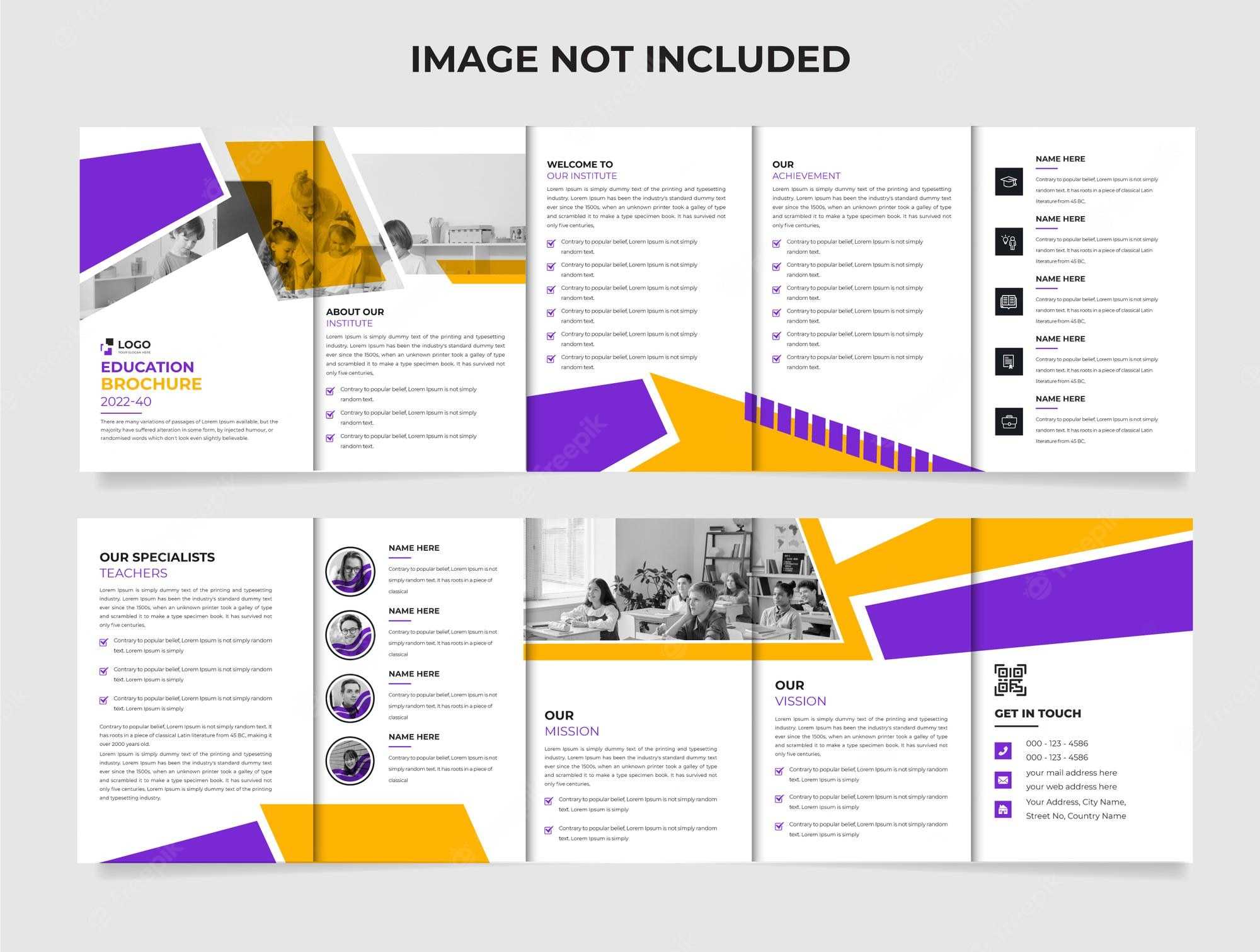 Premium Vector  School Admission Social Media Fivefold Brochure  For Social Media Brochure Template