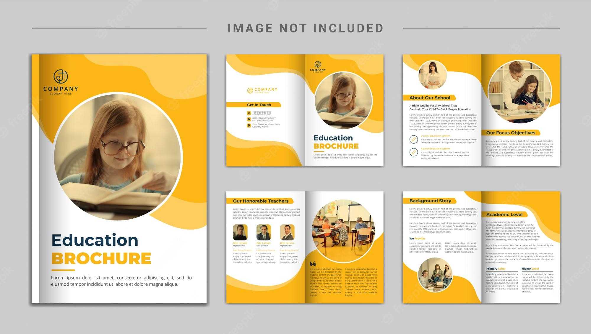 Premium Vector School brochure template design or education Regarding Brochure Design Templates For Education Premium Vector School brochure template design or education Regarding Brochure Design Templates For Education
