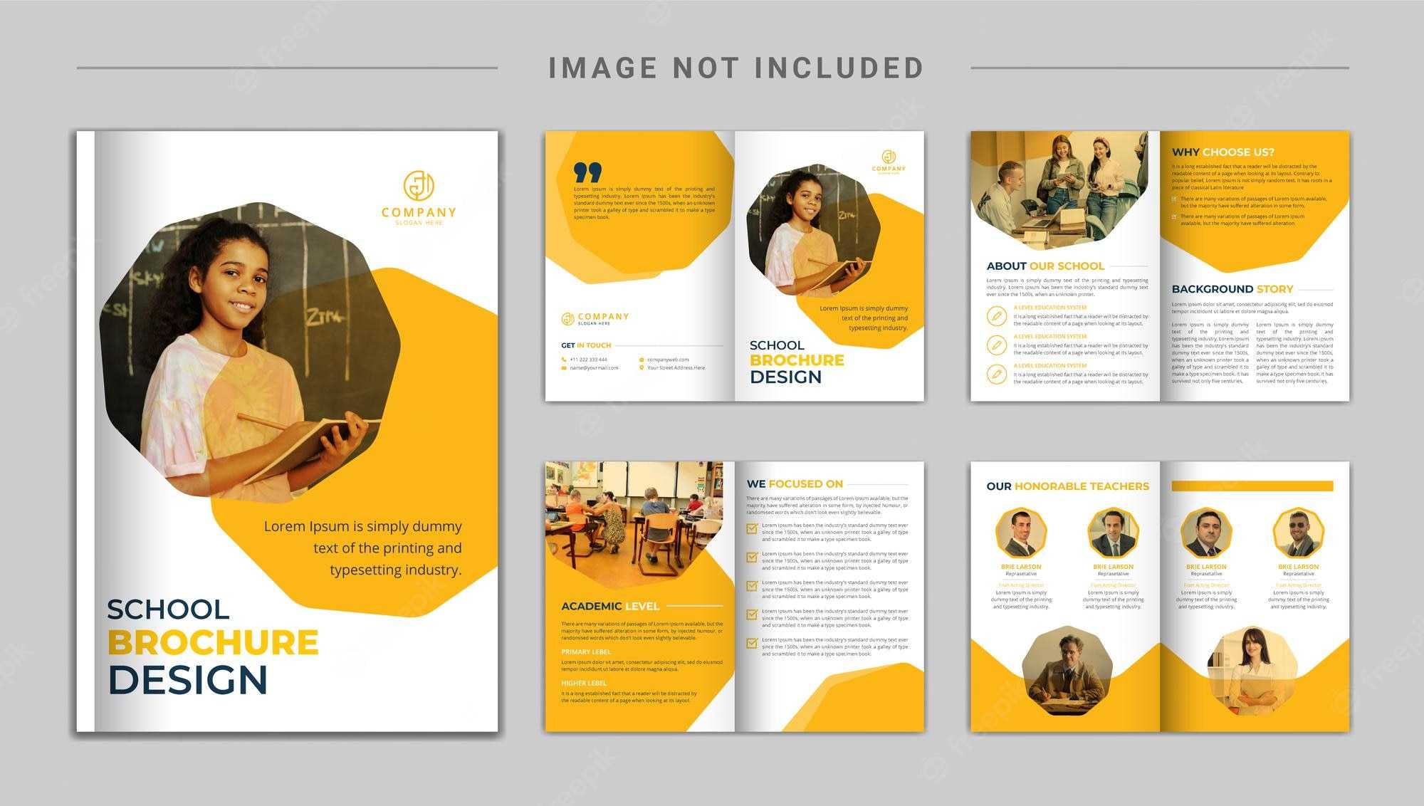 Premium Vector  School Brochure Template Design Or Education  Within School Brochure Design Templates