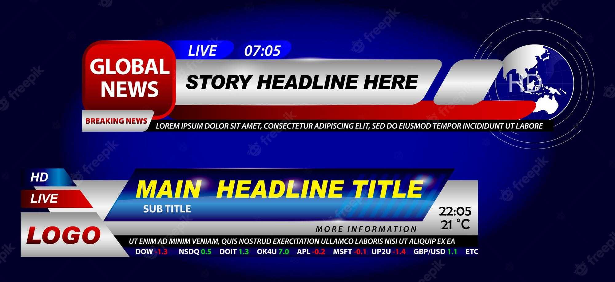 Premium Vector  Set Of Breaking News Template Tv Or Banner  In News Report Template