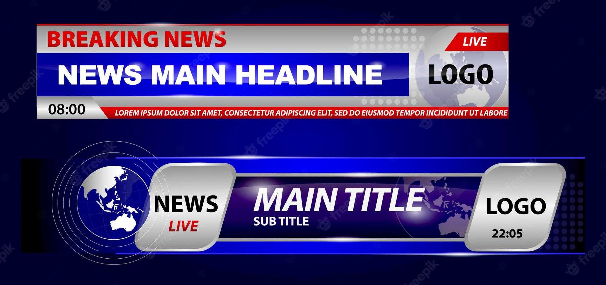 Premium Vector  Set of breaking news template tv or banner