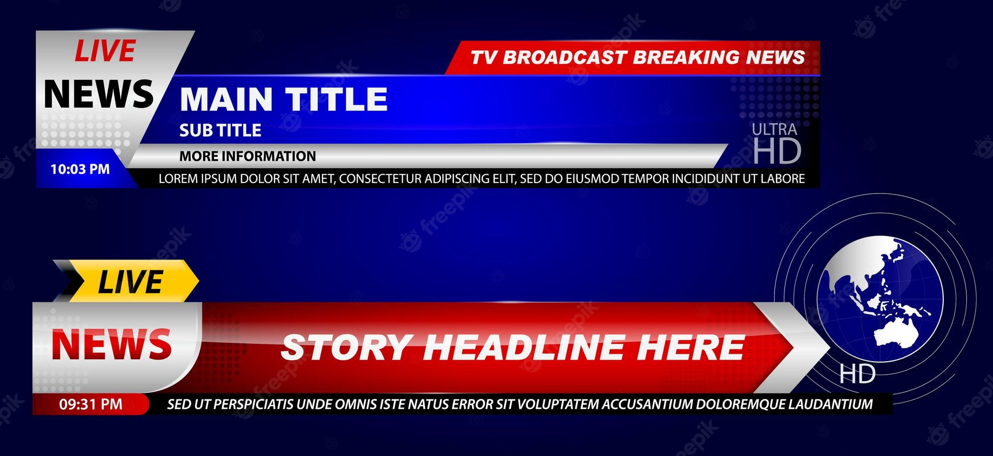 Premium Vector  Set of breaking news template tv or banner  Within News Report Template