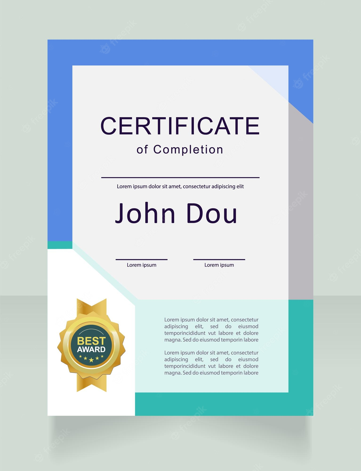 Premium Vector  Successful project completion certificate design  Regarding Certificate Template For Project Completion