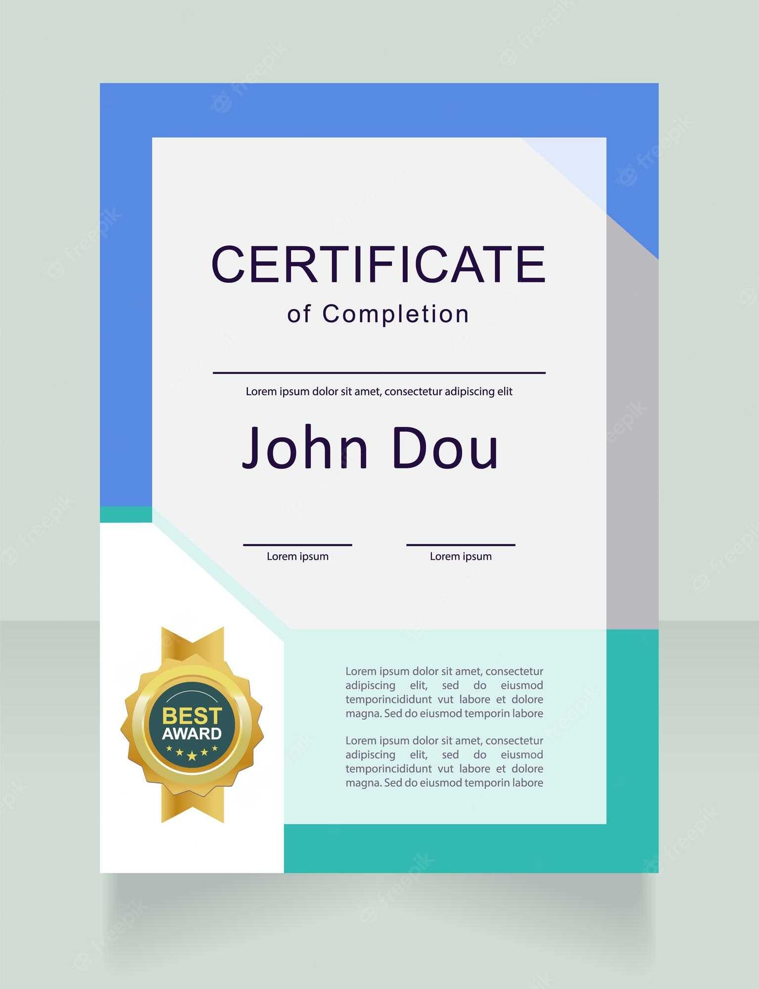 Premium Vector  Successful project completion certificate design