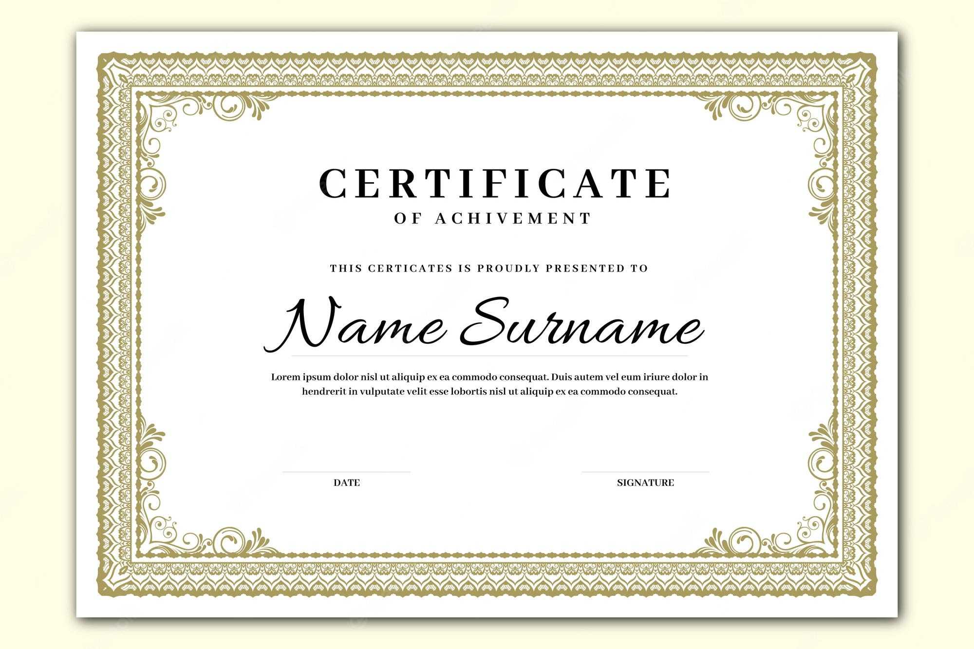 Premium Vector  Vintage certificate border template design