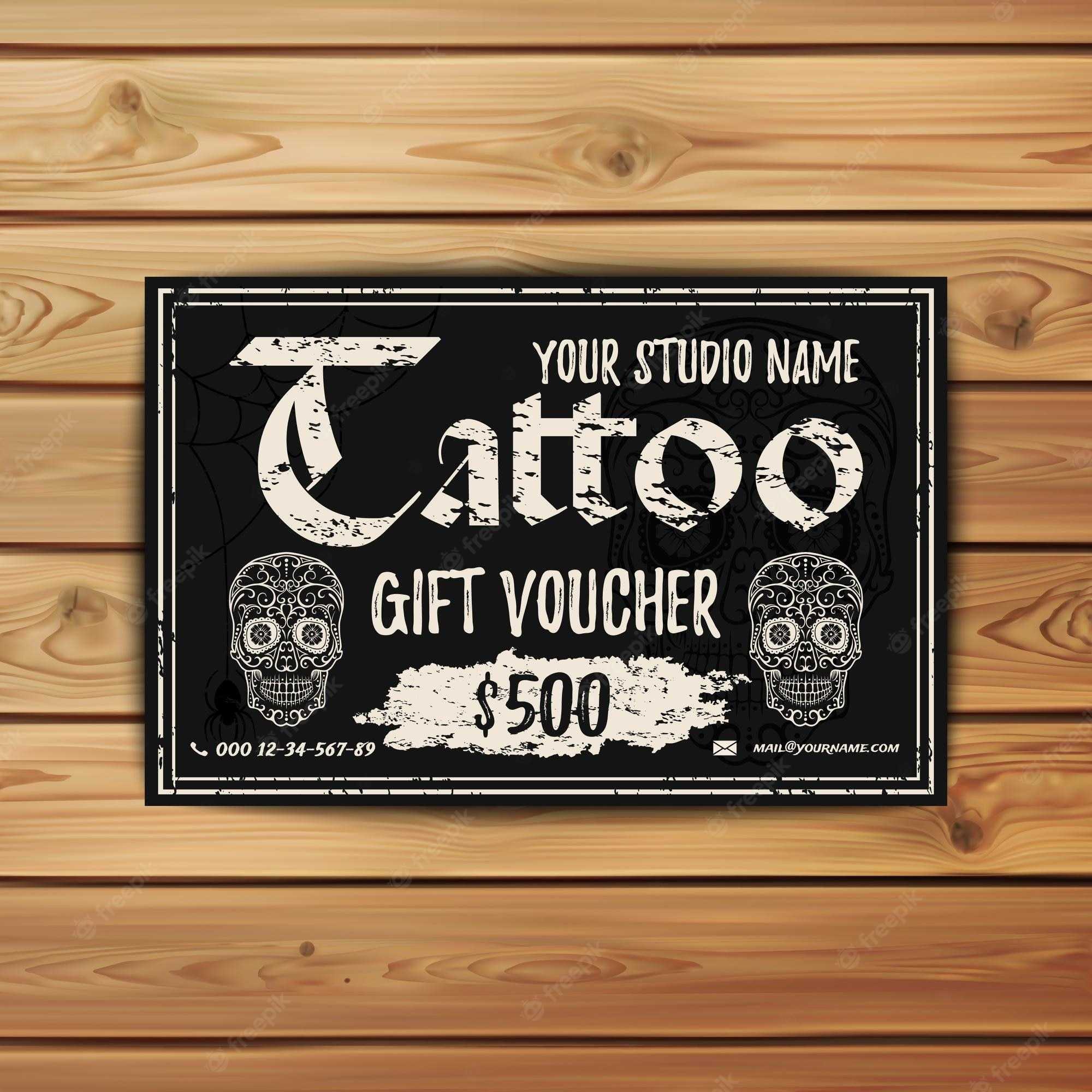 Premium Vector  Vintage tattoo gift voucher