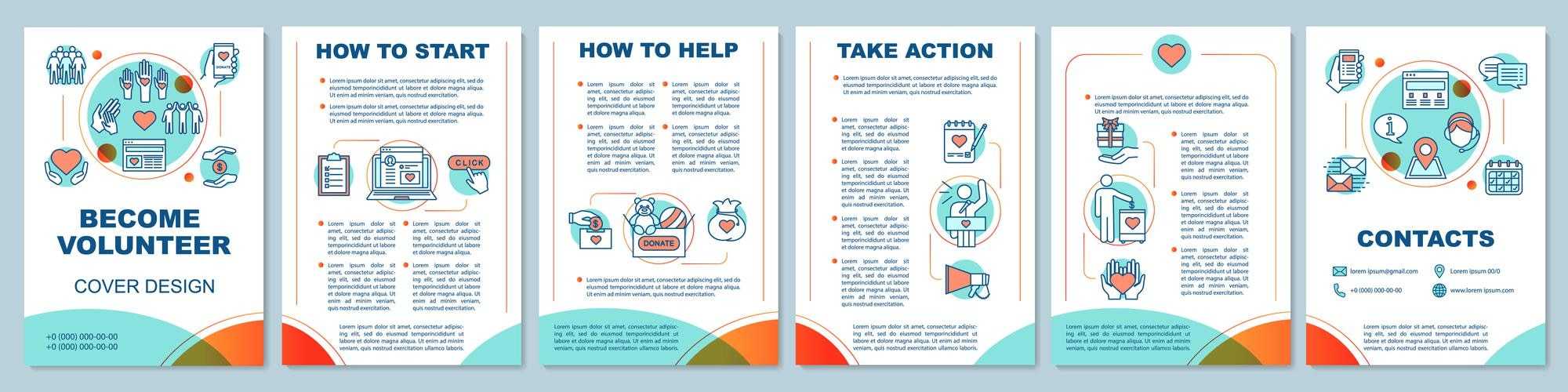 Premium Vector  Volunteer becoming brochure template layout  Within Volunteer Brochure Template