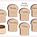 Premium Vector  Weekly schedule school timetables with bread and jam