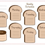 Premium Vector  Weekly Schedule School Timetables With Bread And Jam Throughout Sandwich Book Report Printable Template
