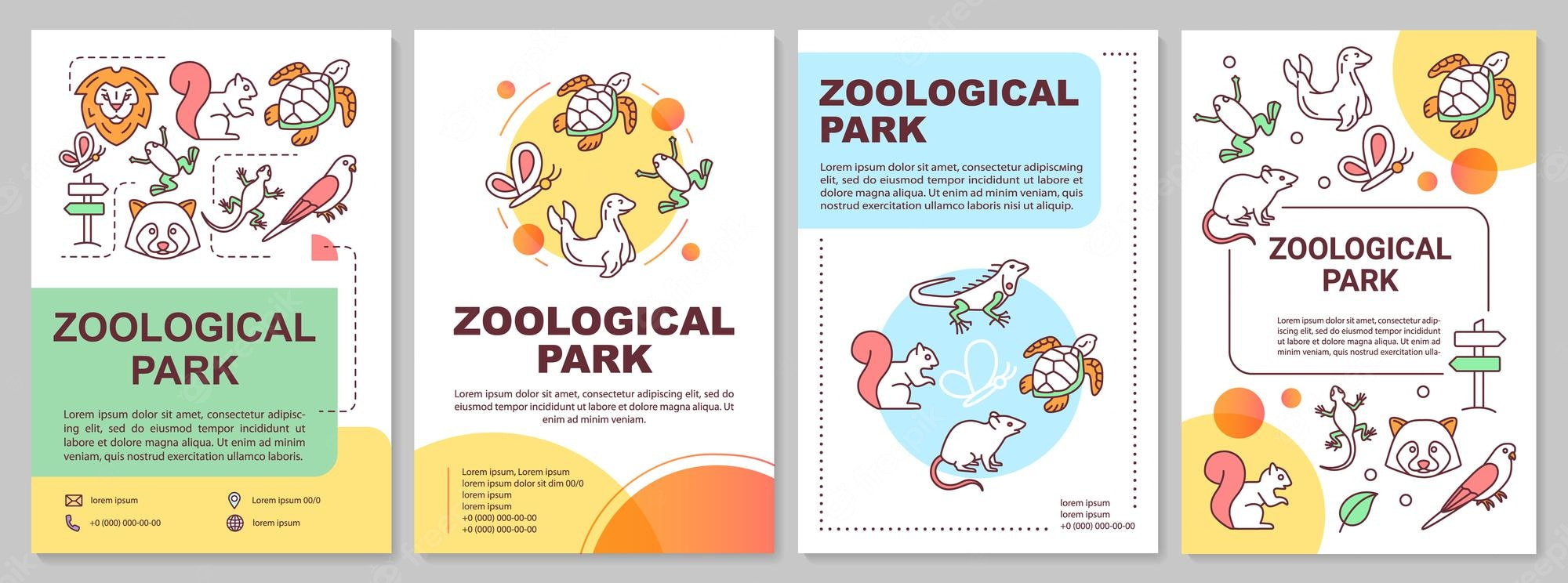 Premium Vector  Zoological park brochure template layout