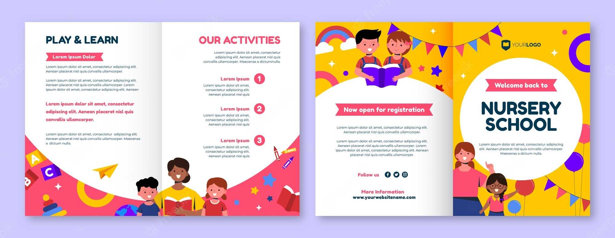 Preschool Brochure Vectors & Illustrations For Free Download  Freepik In Play School Brochure Templates