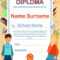 Preschool Children's Diploma. Primary School Certificate Template