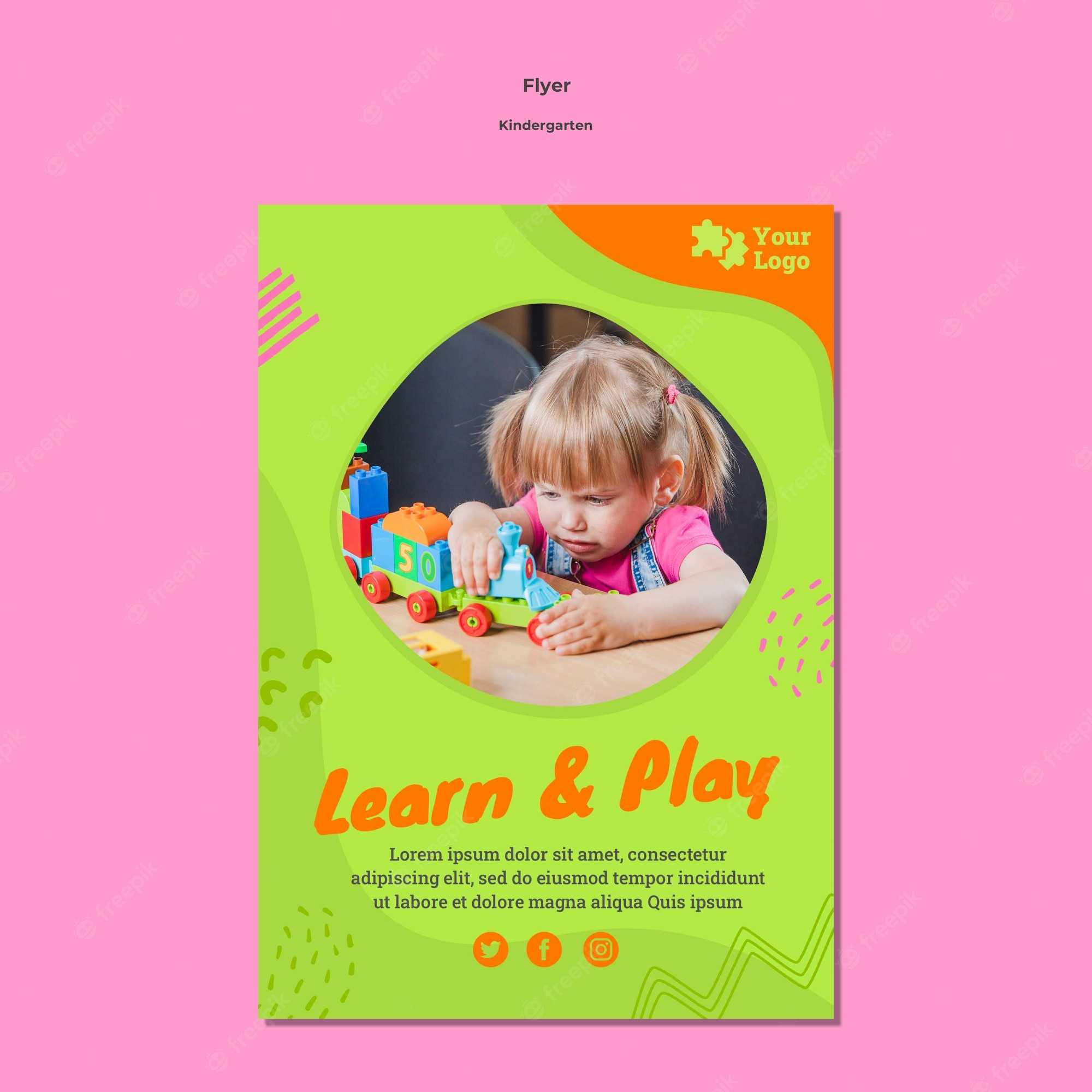 Preschool Flyer PSD, 10+ High Quality Free PSD Templates For Download Intended For Play School Brochure Templates