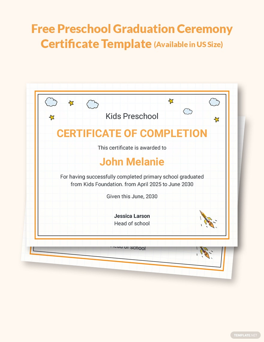 Preschool Leaving Certificate Template - Google Docs, Illustrator  Pertaining To School Leaving Certificate Template