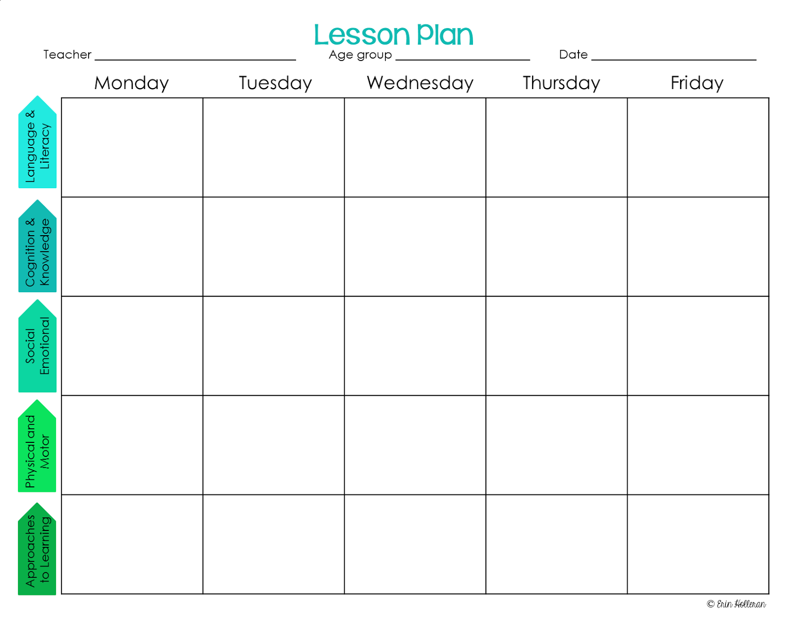 Preschool Ponderings: Make your lesson plans work for you For Blank Preschool Lesson Plan Template
