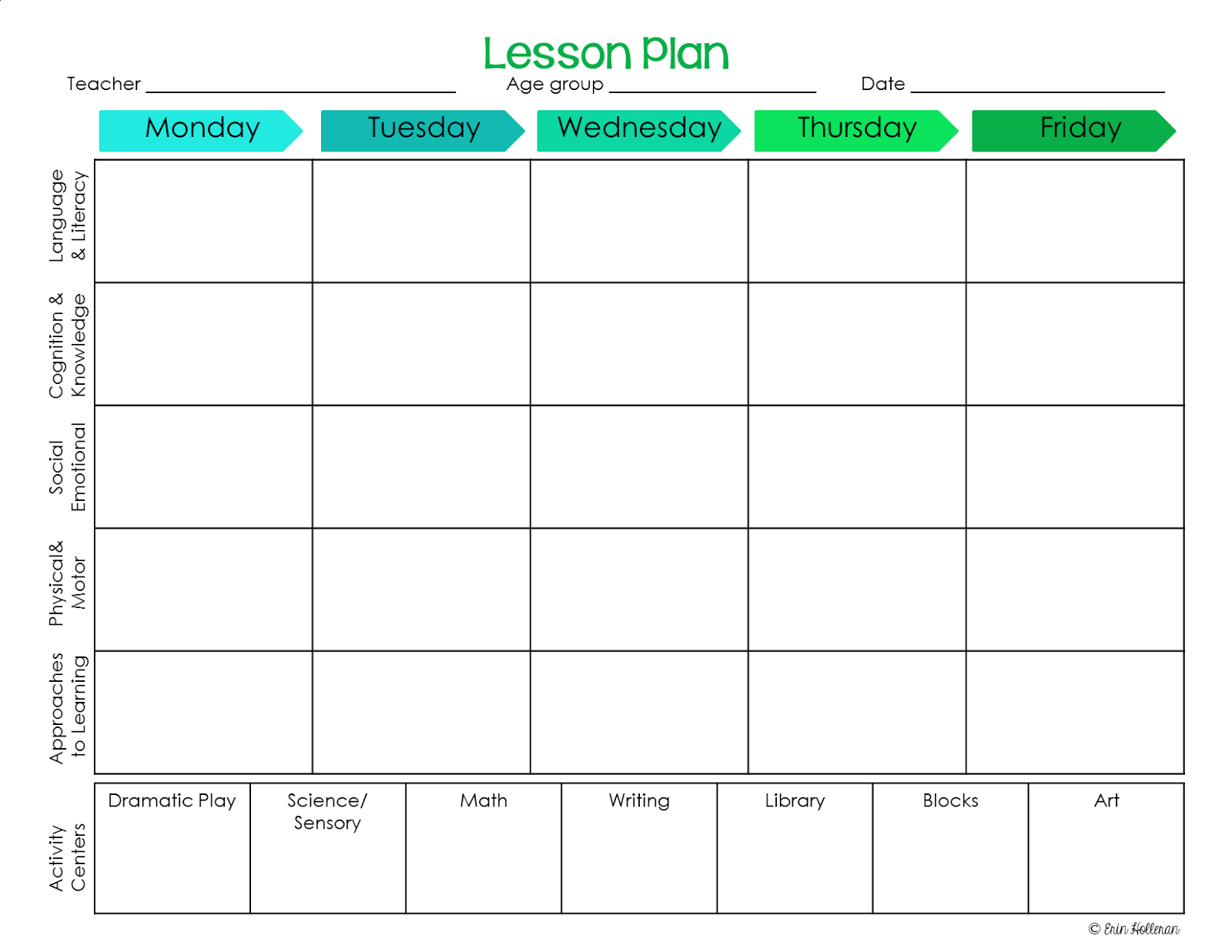 Preschool Ponderings: Make Your Lesson Plans Work For You Intended For Blank Preschool Lesson Plan Template
