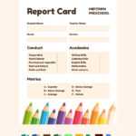 Preschool Progress Report Card Template – Illustrator, Excel, Word  For Preschool Progress Report Template