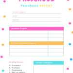 Preschool Progress Report  Free Printable Papercraft Templates For Preschool Progress Report Template