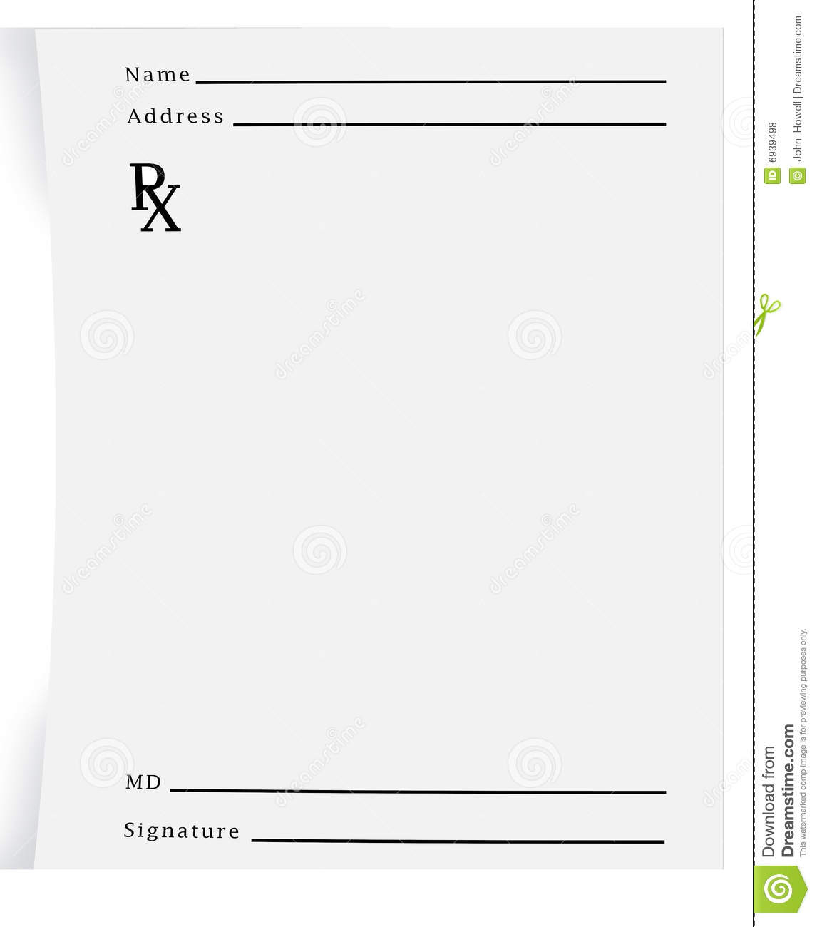 Prescription Pad Blank stock illustration