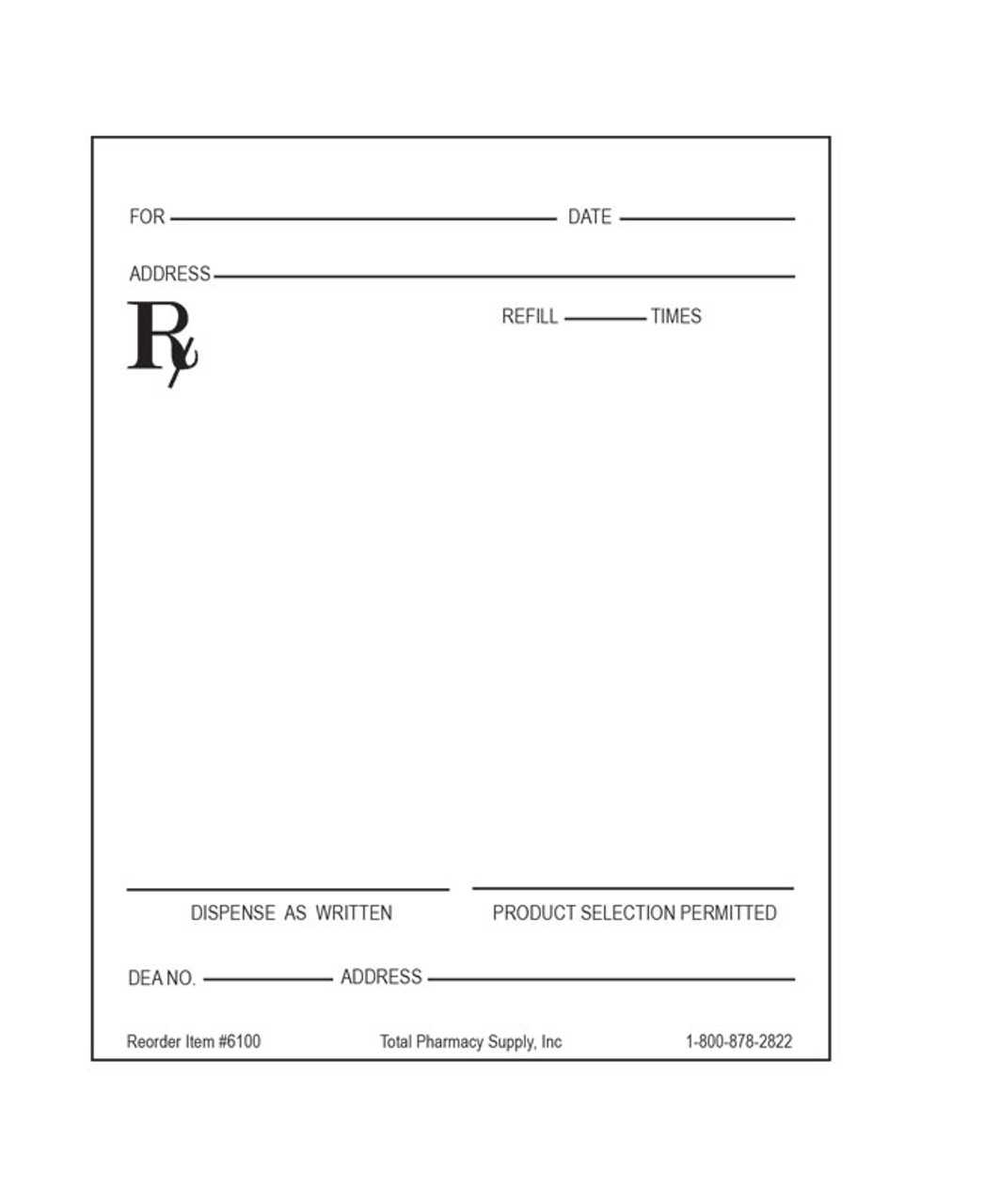 Prescription Pad Blanks Intended For Blank Prescription Form Template