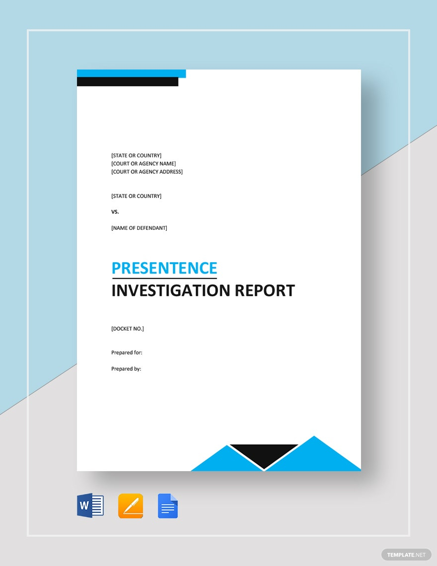 Presentence Investigation Report Template - Google Docs, Word  Throughout Presentence Investigation Report Template