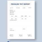 Pressure Test Report Certificate Template – Word  Template