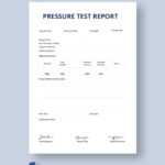 Pressure Test Report Certificate Template – Word  Template