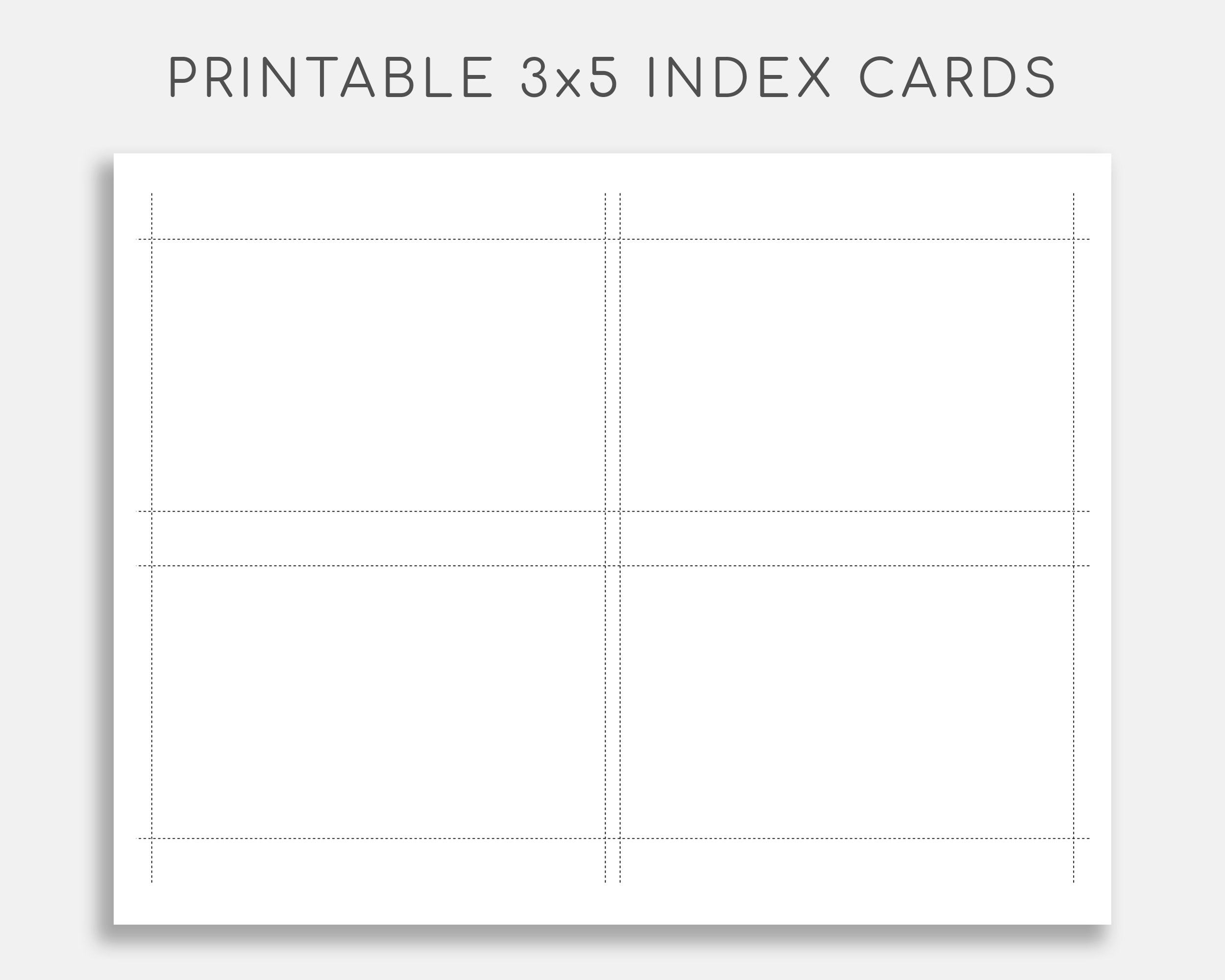 Printable 10×10 Index Card. Printable Note Cards