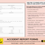 Printable Accident / Incident Report Forms Template For Work – Etsy UK Intended For Incident Report Template Uk