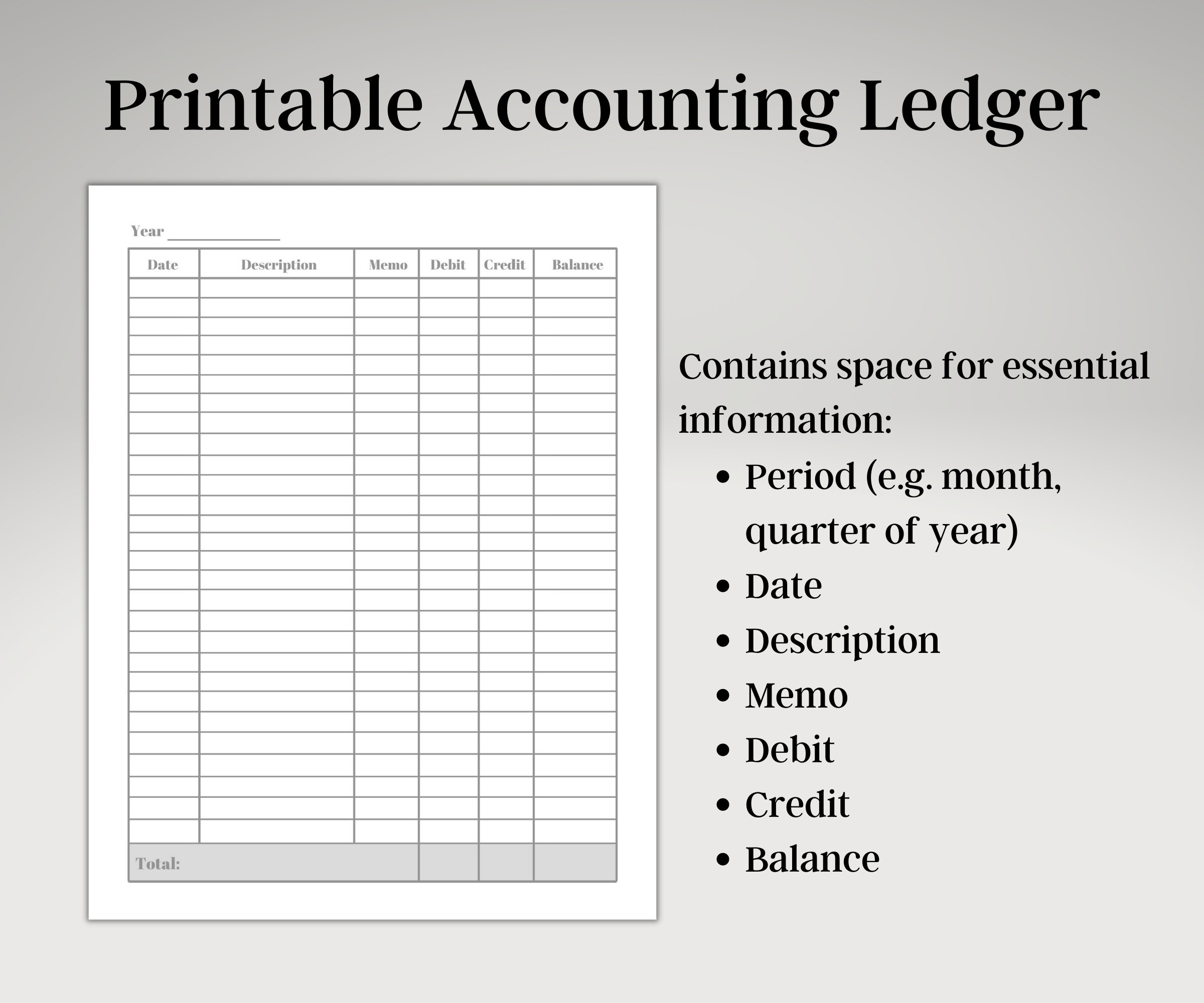 Printable Accounting Ledger Bookkeeping Journal For Small – Etsy