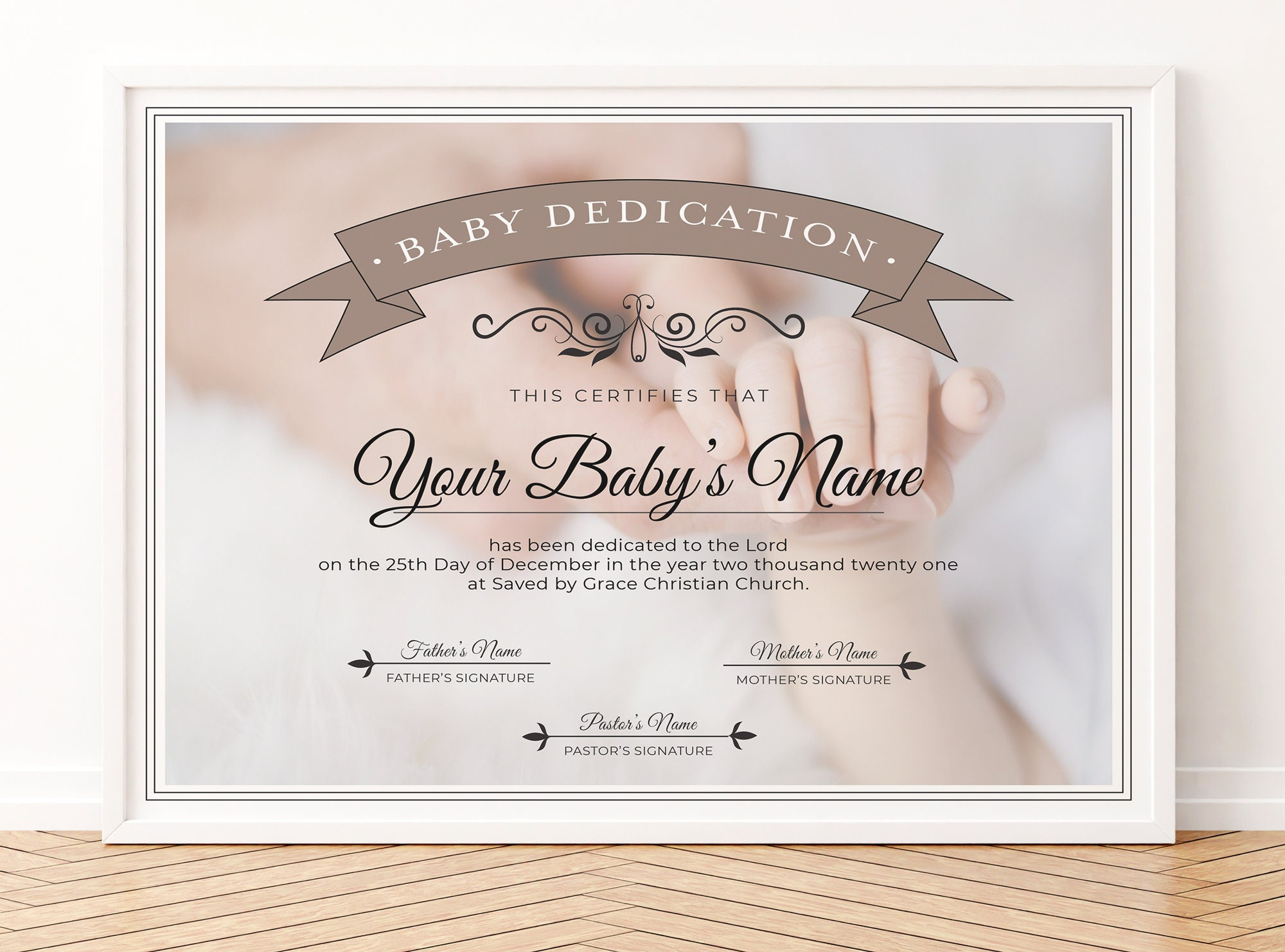 Printable Baby Dedication Certificate Editable Baby - Etsy