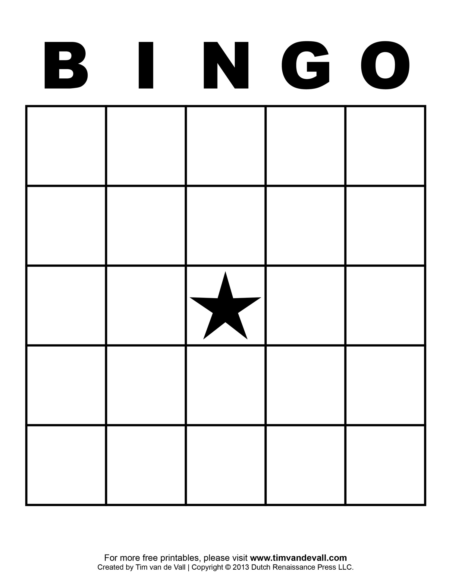 Printable Blank Bingo Cards for Teachers – Tim